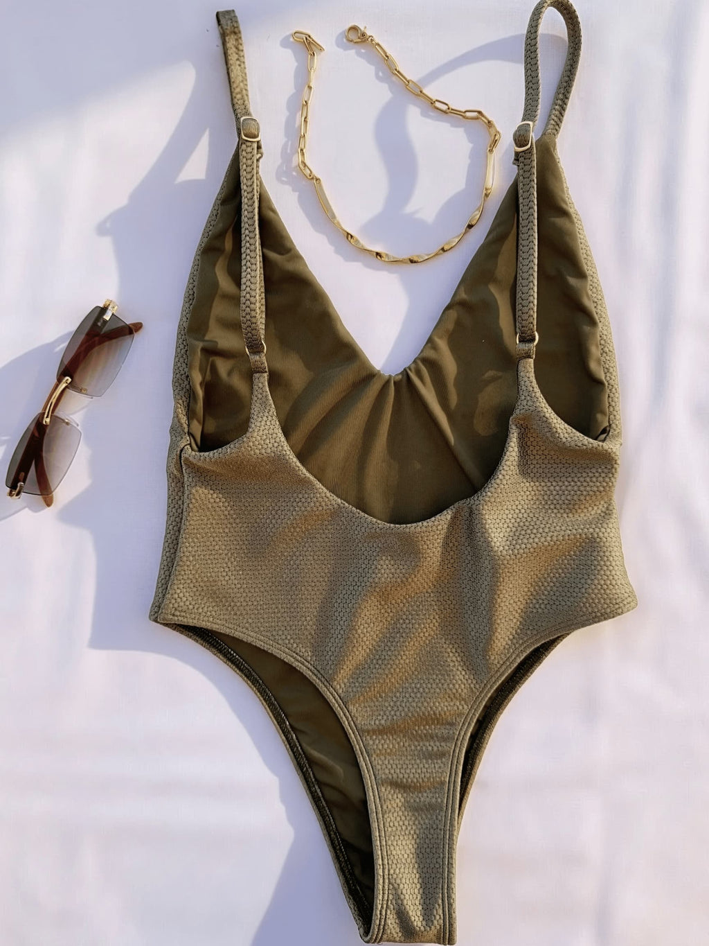 Bañador Clásico Texturizado Khaki