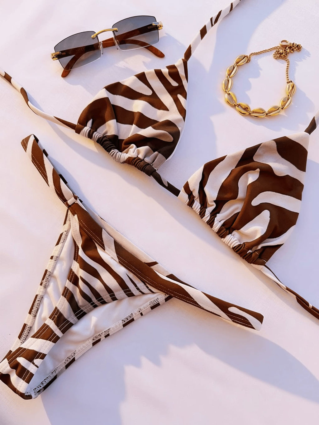 Bikini Clásico Cebra Marrón