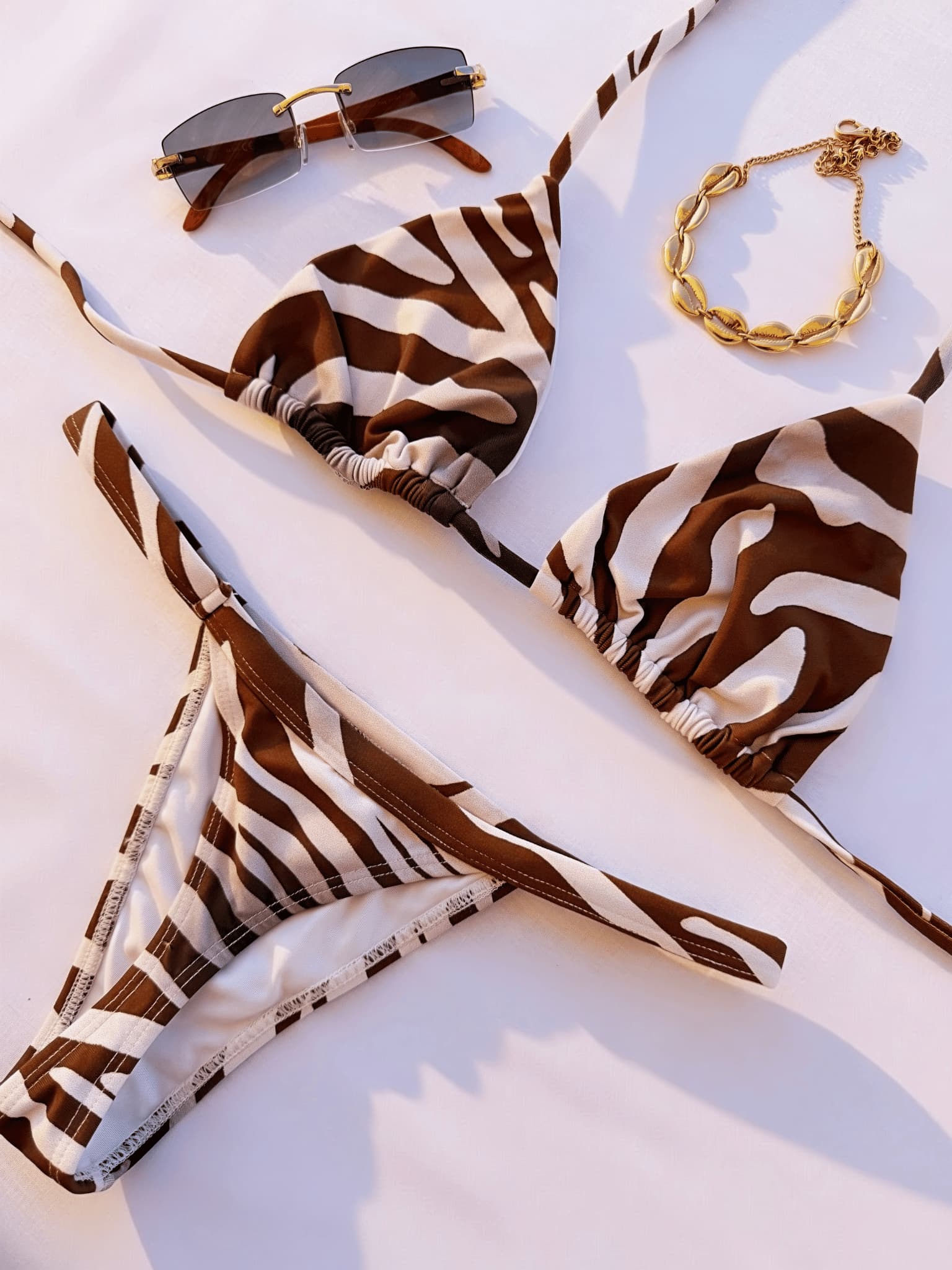 Bikini Clásico Cebra Marrón