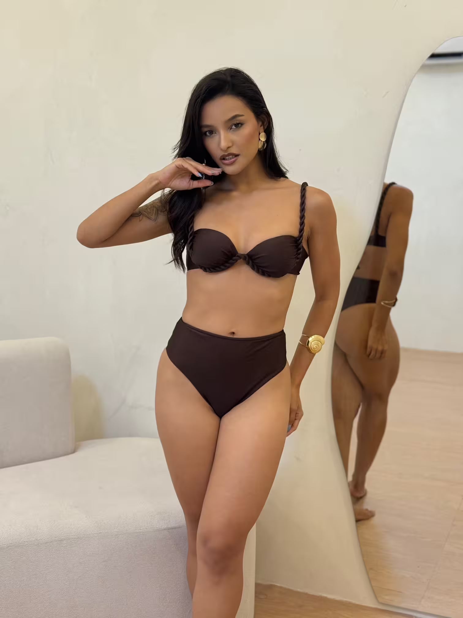 Bikini Trenzado Aro Único Hot Pant